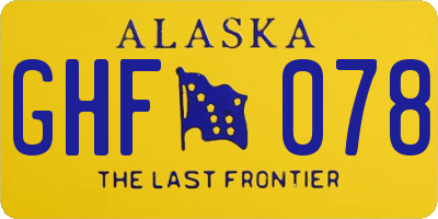 AK license plate GHF078