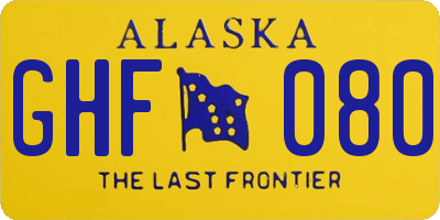 AK license plate GHF080