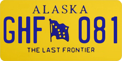AK license plate GHF081