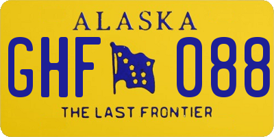 AK license plate GHF088