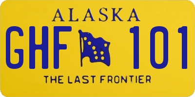 AK license plate GHF101