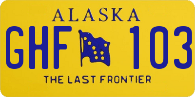 AK license plate GHF103