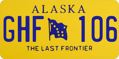 AK license plate GHF106