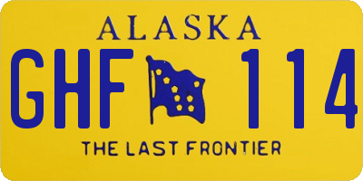 AK license plate GHF114