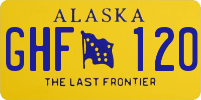 AK license plate GHF120