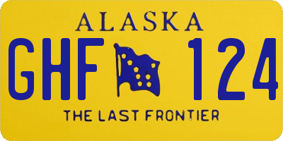 AK license plate GHF124