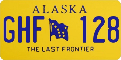 AK license plate GHF128