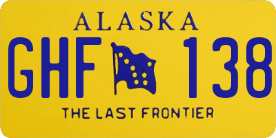 AK license plate GHF138