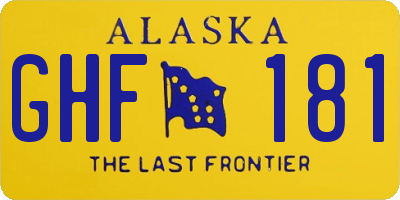 AK license plate GHF181