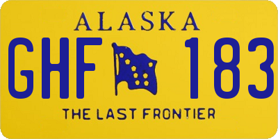AK license plate GHF183