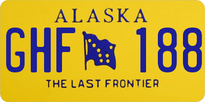AK license plate GHF188
