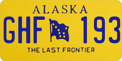 AK license plate GHF193