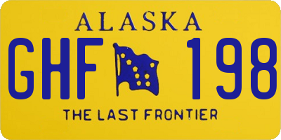 AK license plate GHF198