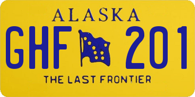 AK license plate GHF201