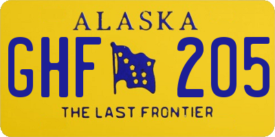 AK license plate GHF205