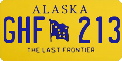 AK license plate GHF213