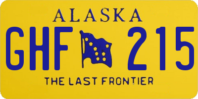 AK license plate GHF215