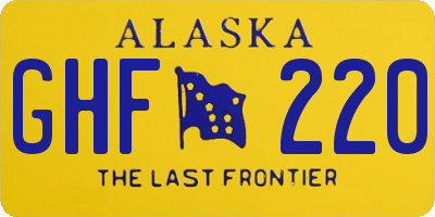 AK license plate GHF220