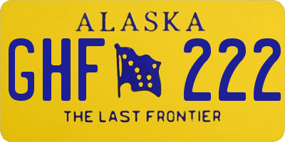AK license plate GHF222