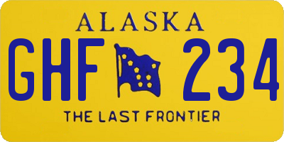 AK license plate GHF234