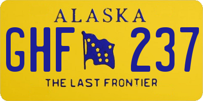 AK license plate GHF237