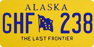 AK license plate GHF238