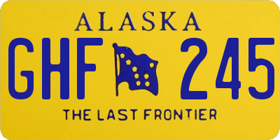 AK license plate GHF245