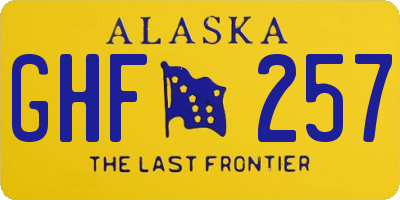 AK license plate GHF257