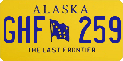 AK license plate GHF259
