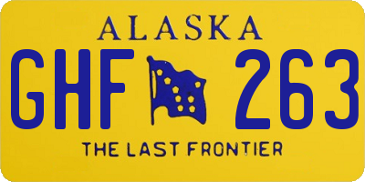 AK license plate GHF263