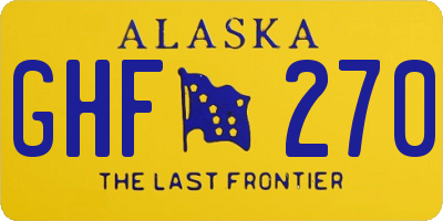AK license plate GHF270