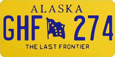 AK license plate GHF274
