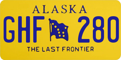 AK license plate GHF280