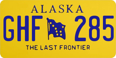 AK license plate GHF285