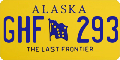 AK license plate GHF293