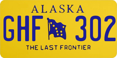 AK license plate GHF302