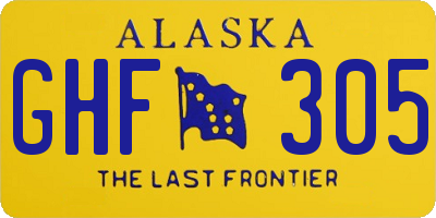AK license plate GHF305