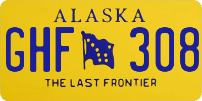 AK license plate GHF308
