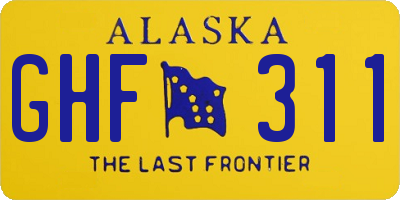 AK license plate GHF311