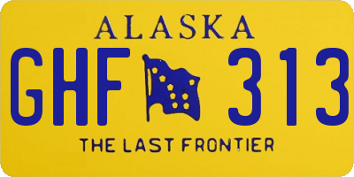 AK license plate GHF313