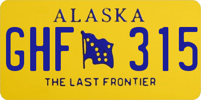 AK license plate GHF315