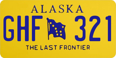 AK license plate GHF321