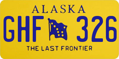 AK license plate GHF326