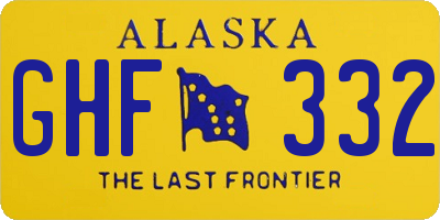 AK license plate GHF332