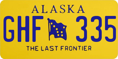 AK license plate GHF335