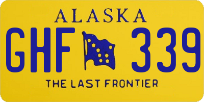 AK license plate GHF339
