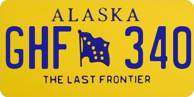 AK license plate GHF340
