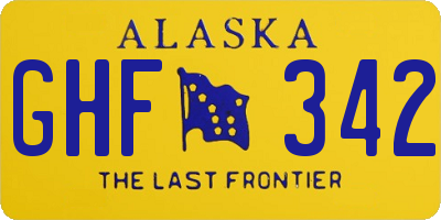 AK license plate GHF342