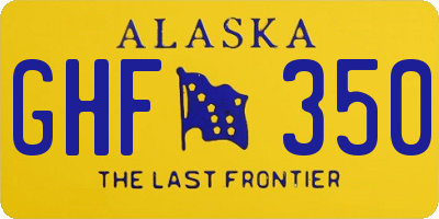 AK license plate GHF350
