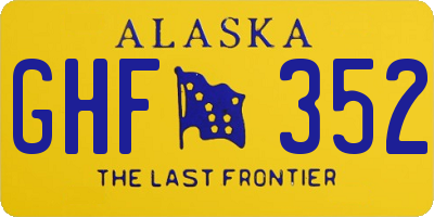 AK license plate GHF352